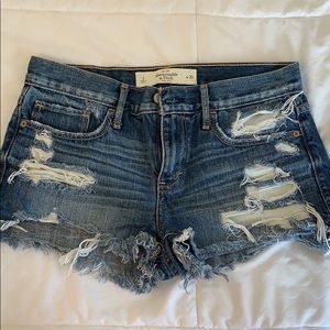 A&F Denim Distressed Cutoff Shorts